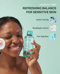 BRING GREEN Tea Tree CICA Toner ingredients panel highlights natural extracts.
