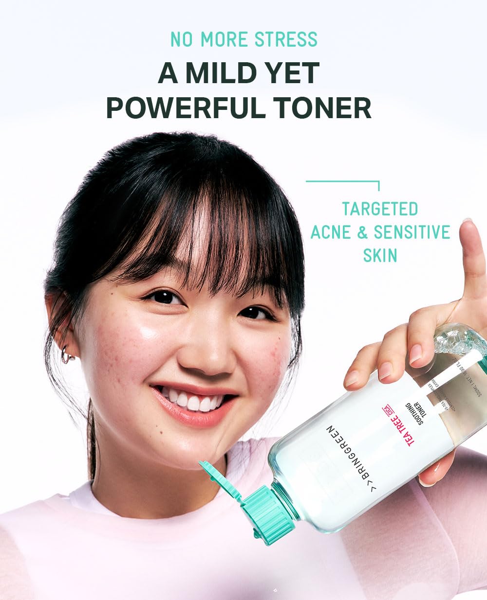 BRING GREEN Tea Tree CICA Toner label close-up.