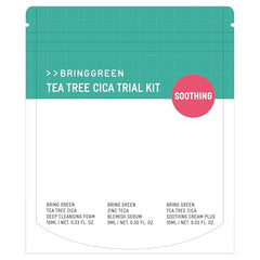 Bring Green zinc-teca serum bottle close-up highlighting blemish relief potential
