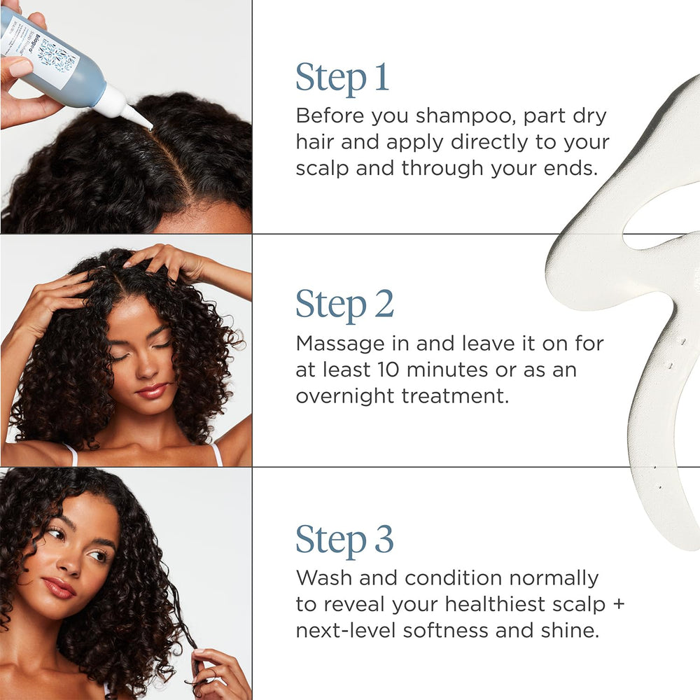 Briogeo Pre-Wash Oil bottle with shake reminder to mix settled formula.