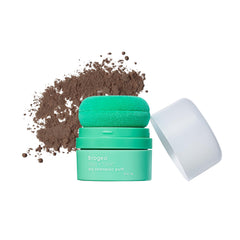 Briogeo Style & Treat Dry Shampoo Puff on compact applicator for mess-free on-the-go refresh.