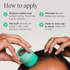 Briogeo Style & Treat Dry Shampoo Puff talc-free formula absorbs oil without residue.