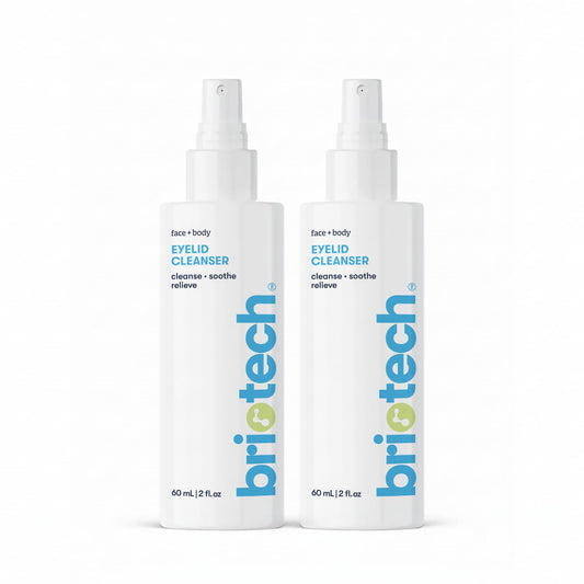 BRIOTECH Eyelid Cleanser bottle front for daily lid and lash care.