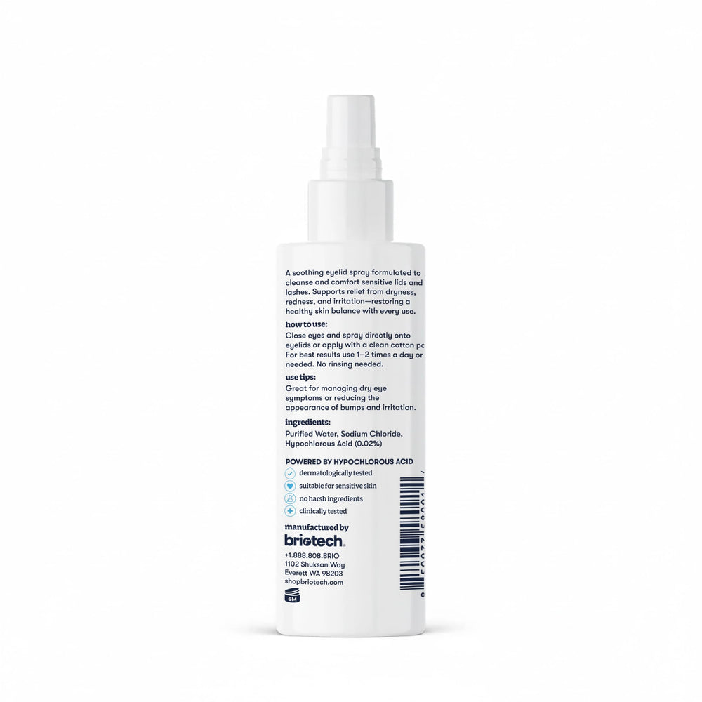 BRIOTECH lid and lash cleansing routine with HOCl.