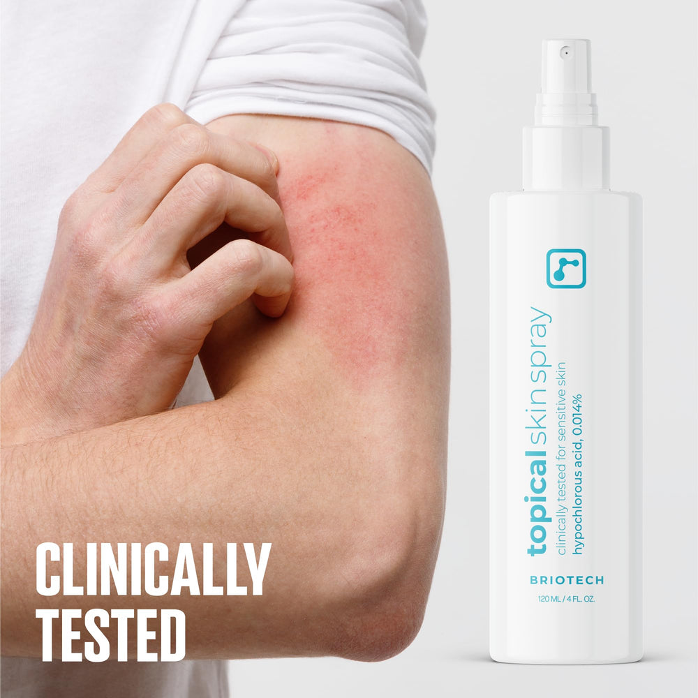 BRIOTECH patented cgmp manufacturing, high-quality HOCl spray for skin support