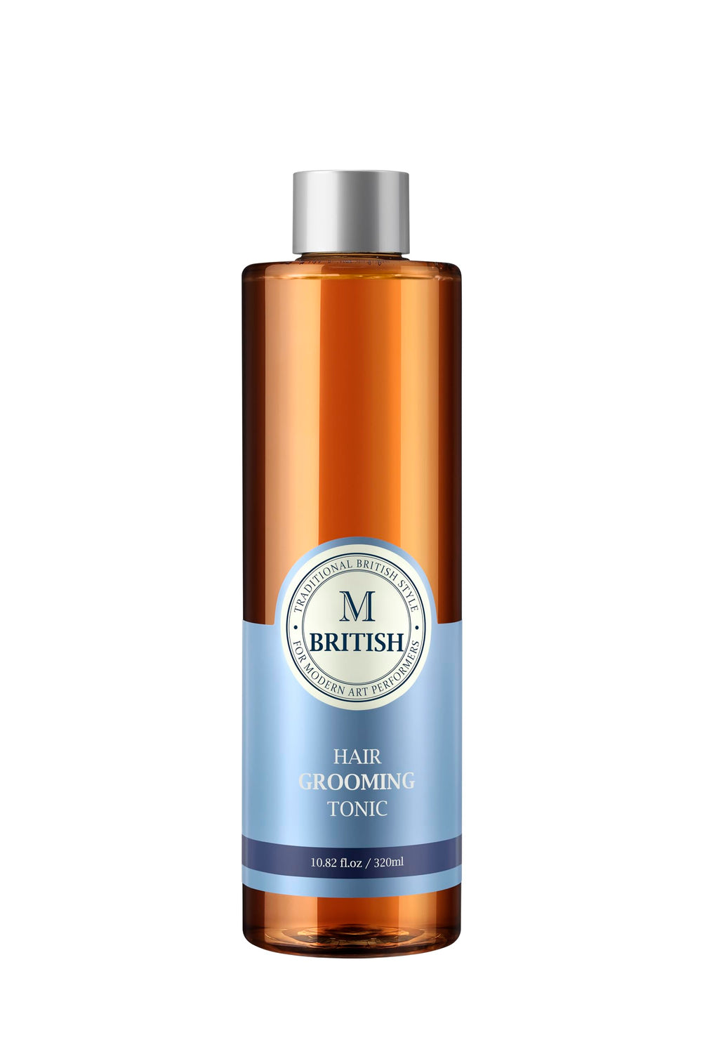 BRITISH M Hair Grooming Tonic bottle pour for quick texture and styling.