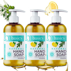 Brittanie's Thyme Basics hand soap bottle with lemon-sage scent for fresh cleansing.