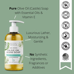 Brittanie's Thyme Lemongrass liquid soap ready for dishwashing and gentle hand care.