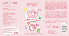 Brittanie's Thyme pure organic castile soap for gentle hand washing
