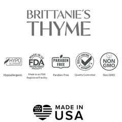 Vegan gluten-free Brittanie's Thyme castile soap with plant-based oils.