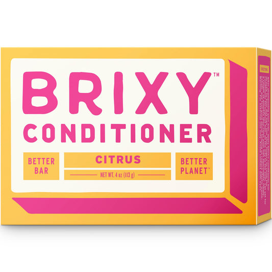 BRIXY conditioner bar hydrates and softens all hair types for smoother styling.