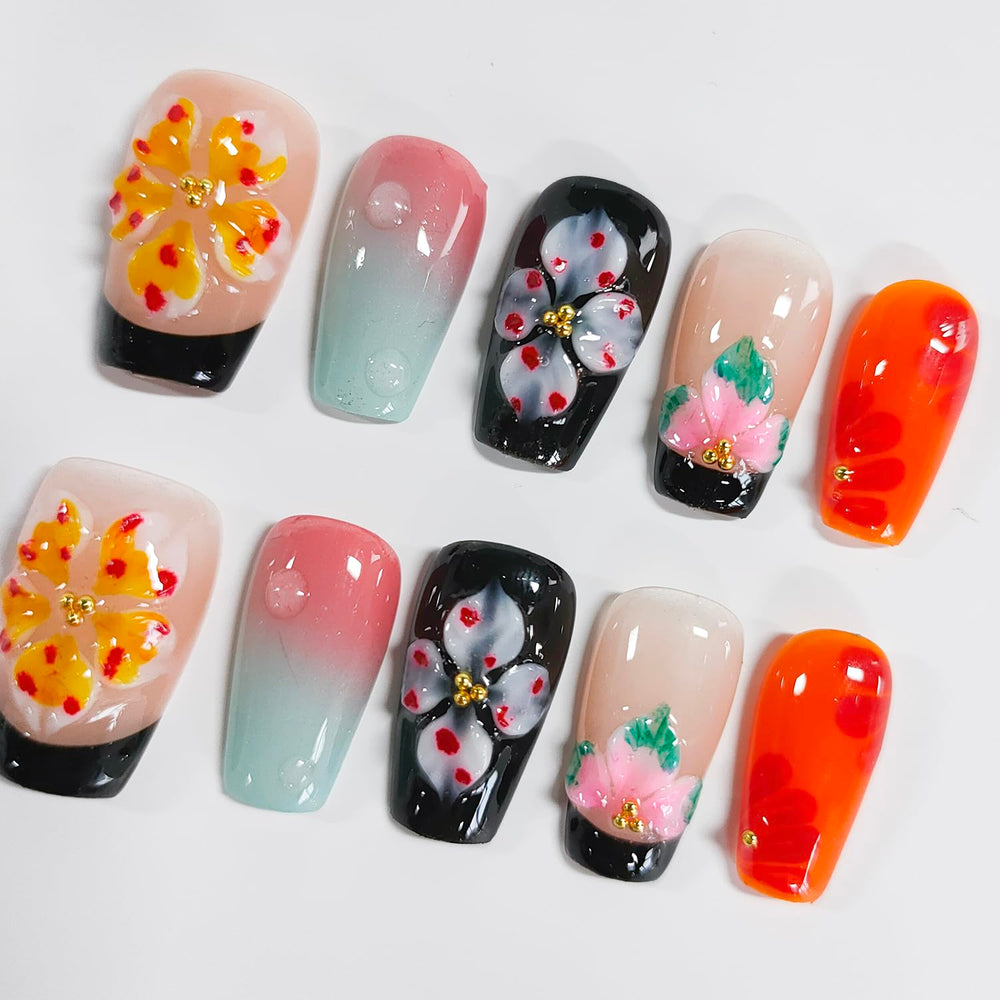 BRKYKGK press-on nails closeup showing ABS material and durability