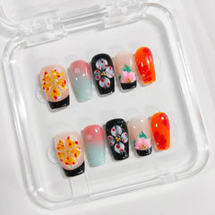 BRKYKGK nail art featuring water drop design and delicate accents