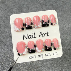 BRKYKGK 3D floral rhinestones detail on nails for stylish sparkle
