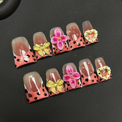 BRKYKGK press-on nails with short duck pink French tip for quick glam