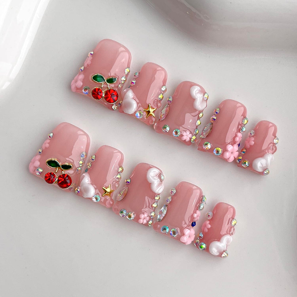 BRKYKGK nude-pink press-on nails for versatile everyday wear.