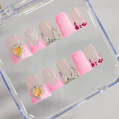 BRKYKGK pink ABS nails set for quick, mess-free manicures