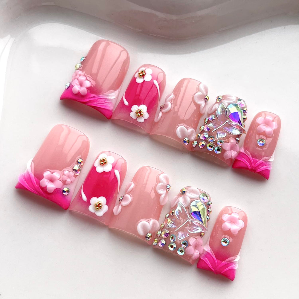 BRKYKGK short duck design nails showcased for fast at-home application