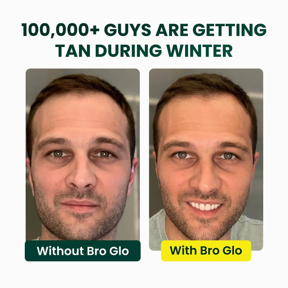 Bro Glo being applied on an arm shows even coverage without staining.