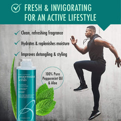 Brocato Peppermint Scrub Balancing Conditioner pump dispenses for easy daily application.
