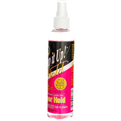 Bronner Brothers Pump It Up Spritz Gold spray bottle ideal for busy mornings.