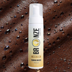Bronze Cactus Caramel Cream Tanning Mousse sample swirl shows smooth coverage