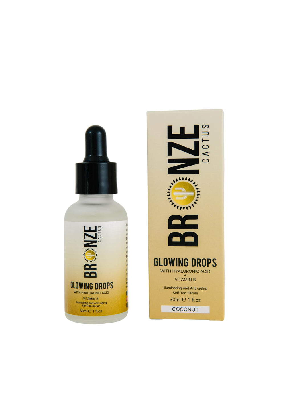 Bronze Cactus Glowing Drops bottle for customizable sunless tan