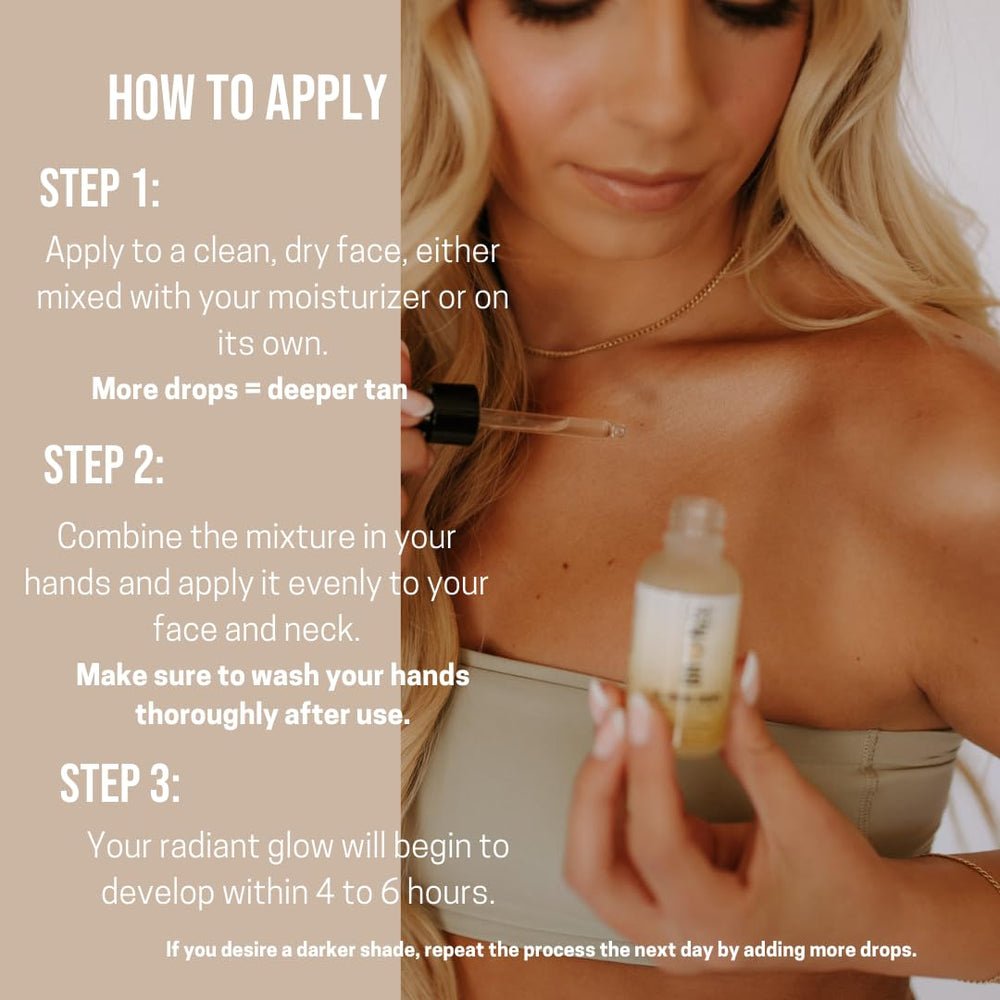 Bronze Cactus Glowing Drops applied to face for a natural glow