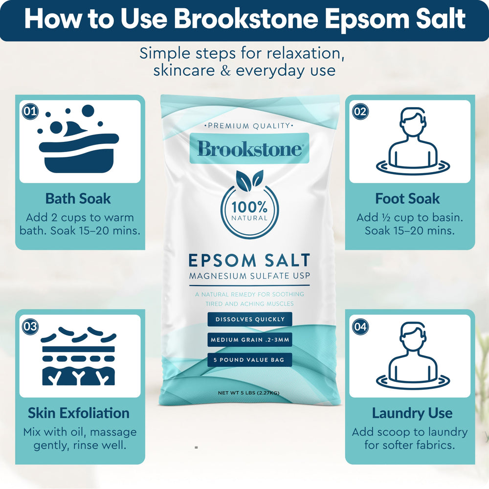 Brookstone Epsom salt enriches garden soil for healthier plants.