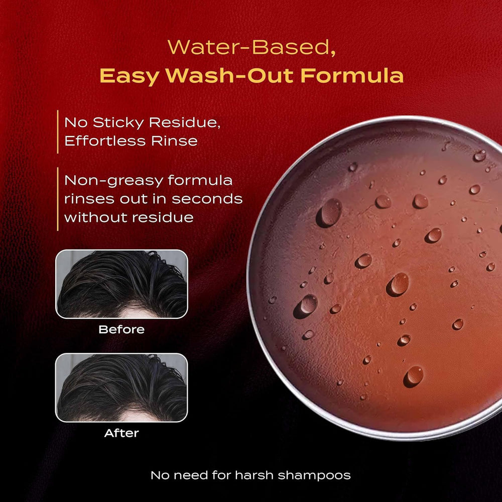 Hair with BROSH Far East Hard Pomade showing a medium shine finish
