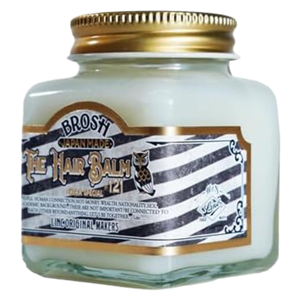 BROSH Hair Balm 121 bottle showcases versatile styling and body care.