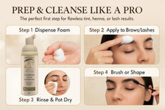 Brows Xpert dense foam coverage ensures even cleanse across brows and lashes