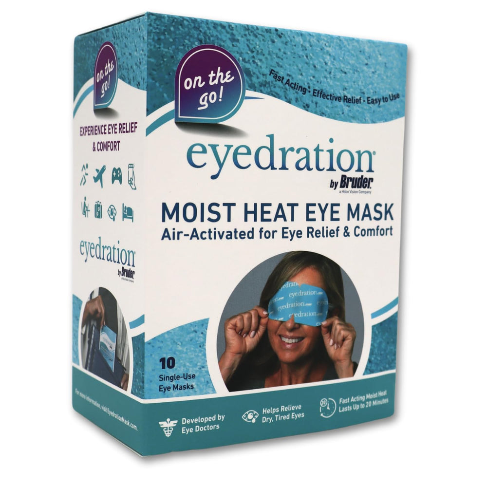 Bruder air-activated eye mask box packaging for convenient at-home relief