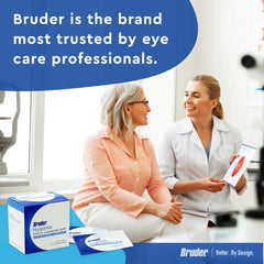 Bruder eyelid wipes as part of a home or office eye-care routine.