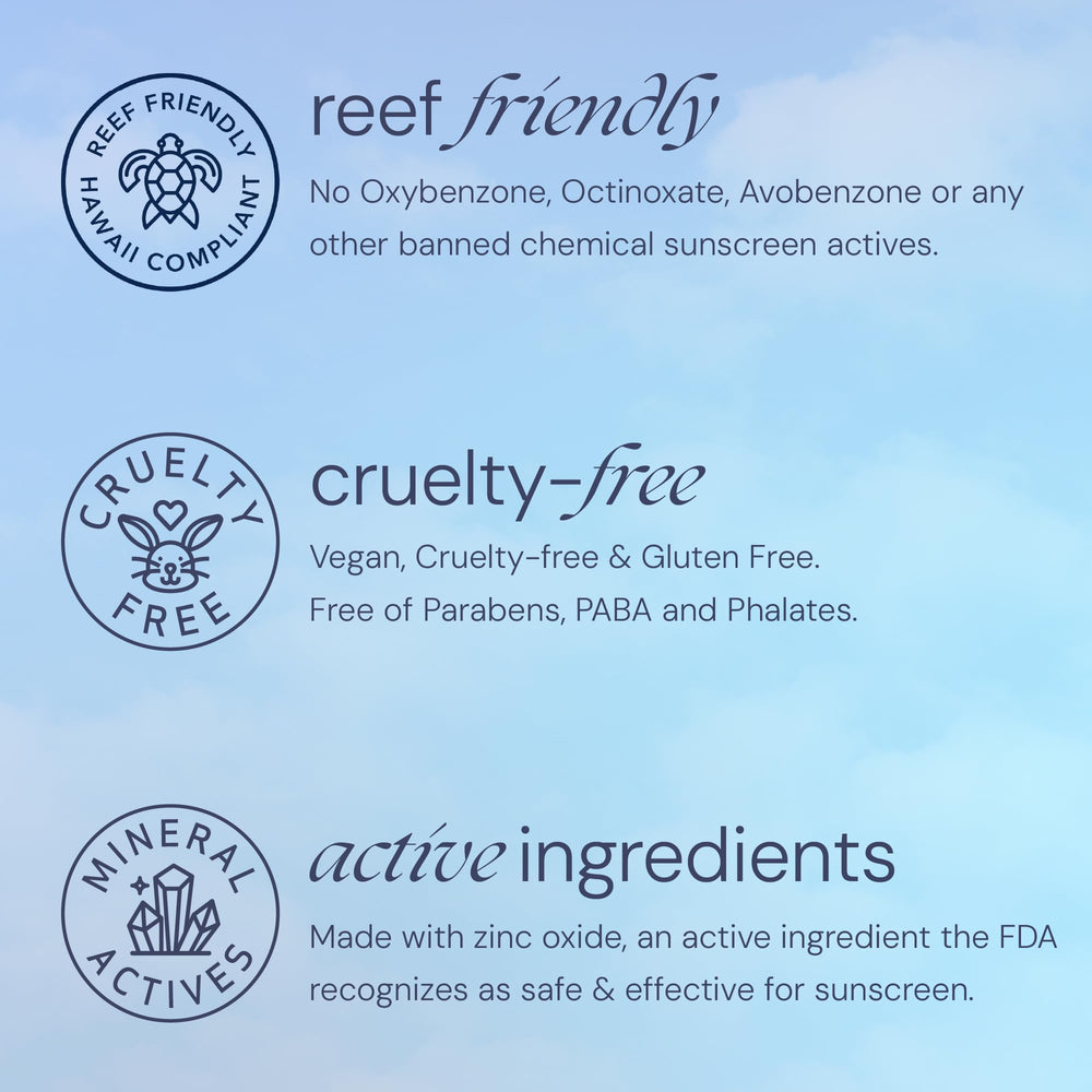 All-natural vegan sunscreen option designed for sensitive or reactive skin.