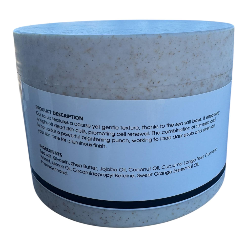 BT Booty Spa Scrub showing exfoliating granules for dead-skin removal.