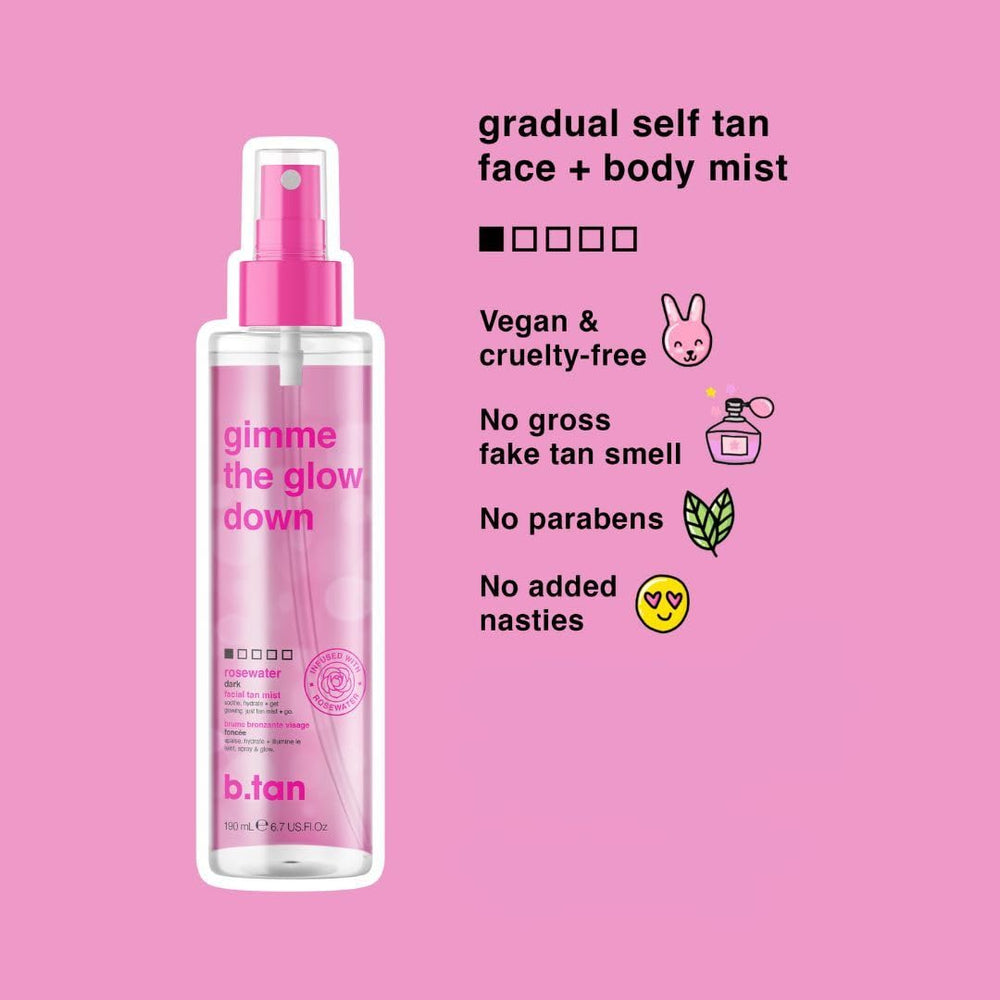 B.TAN buildable color spray showing customizable glow depth