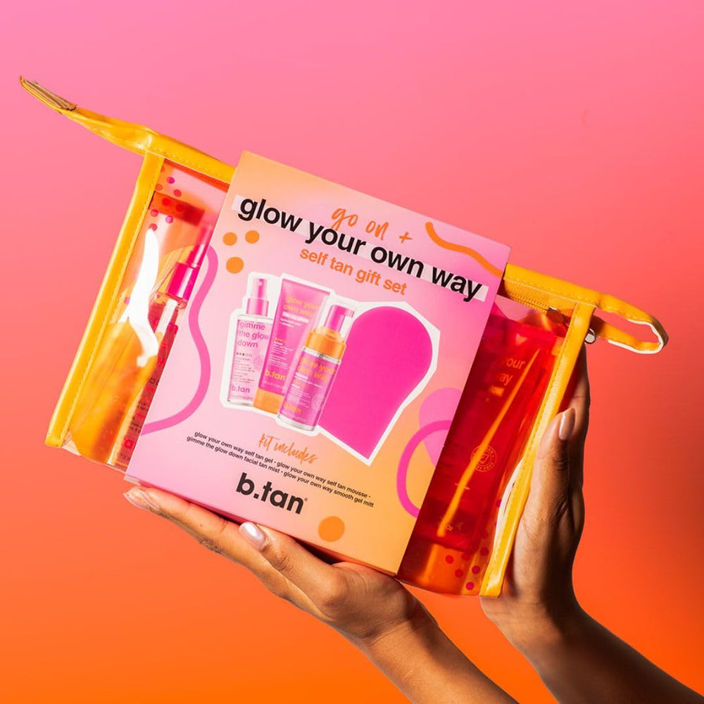 B.TAN Face and Body Mist in action on skin.
