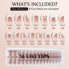 BTArtbox 5 swirl French styles on pre-designed tips