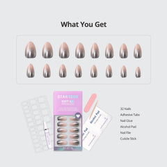 BTArtbox almond-shaped nails in soft, flexible material for comfortable daily wear