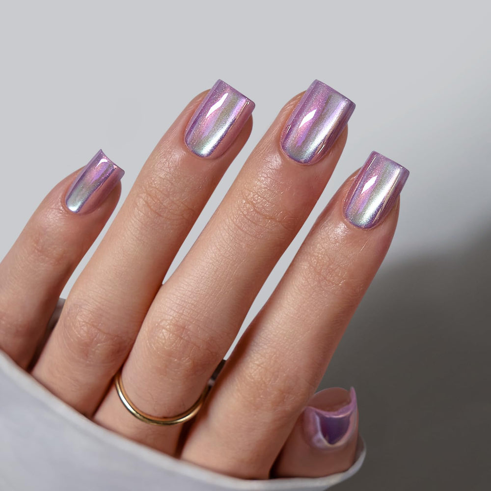 BTArtbox Chrome Cat Eye square nails for salon-quality look at home.