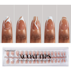 BTArtbox french-tip press-on nails swirl style 01 for fast at-home manicure