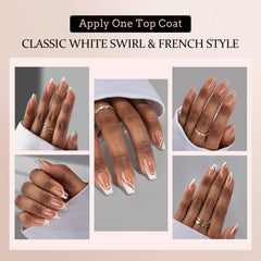 BTArtbox french-tip press-on nails swirl style 03 for salon-like results at home