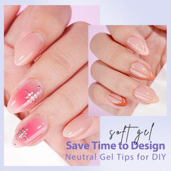 BTArtbox nude gel nail tips packaged ready-to-wear for fast nail art.