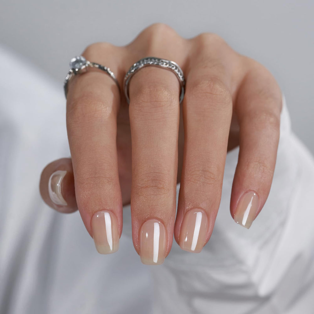 BTArtbox press-on nails short square cream soda for a salon-like look