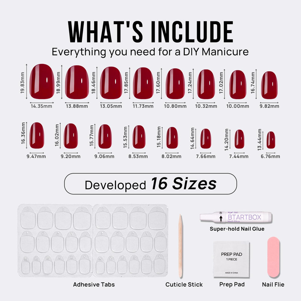 BTArtbox short oval nails stay secure during daily tasks