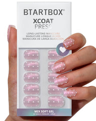 BTArtbox Sugar Pop nails front view with 3D polka dot glitter for long lasting wear