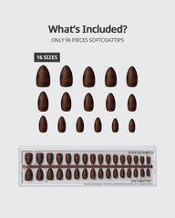 BTArtboxnails SoftCoatTips tortoiseshell almond nails mix with other BTArtboxnails sets