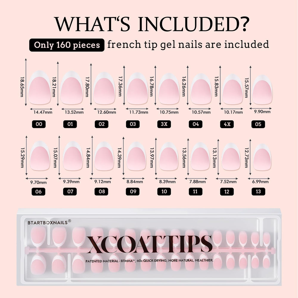 BTARTBOXNAILS Tapered-fit from cuticle to edge for a natural look