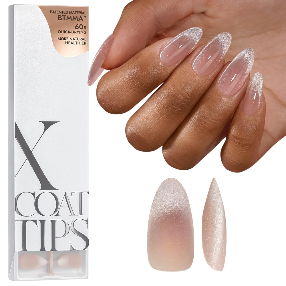 BTArtboxnails X-Coat Tips Cat Eye nails with dramatic shimmer for chic manicure